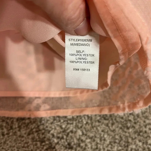 NWT Staccato Tank Top Pink/Peach Texture Detail Dressy Size M - Picture 6 of 6
